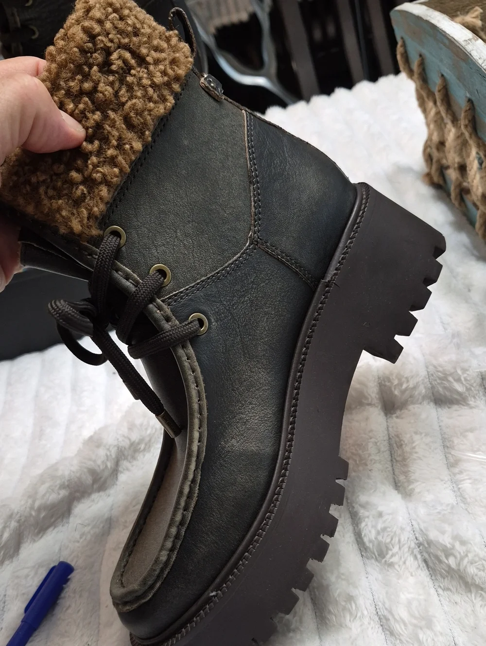 SAM EDELMAN ELARA LUG SOLE LEATHER BOOTIE WOMEN'S SZ 8 M BOOTS $180